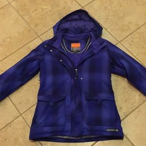 MERRELL Blue Plaid Snowboard Ski Jacket Size M